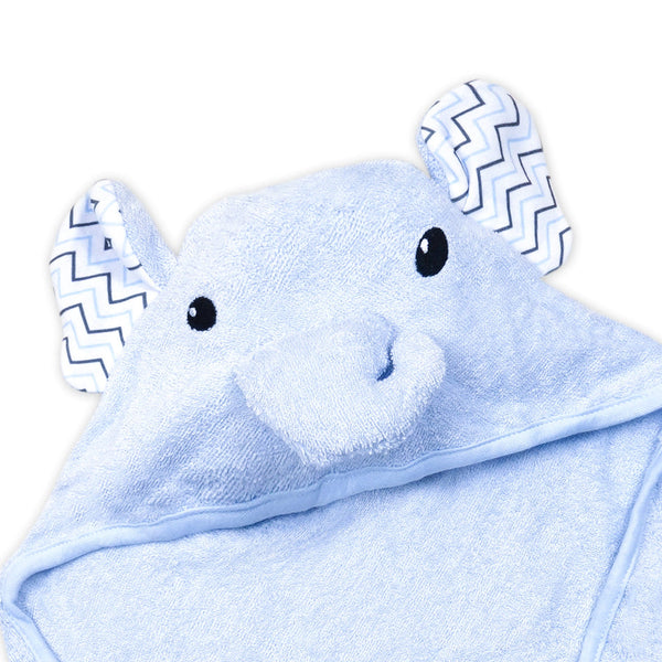 Character Hooded Bath Towel - Elephant - Blue