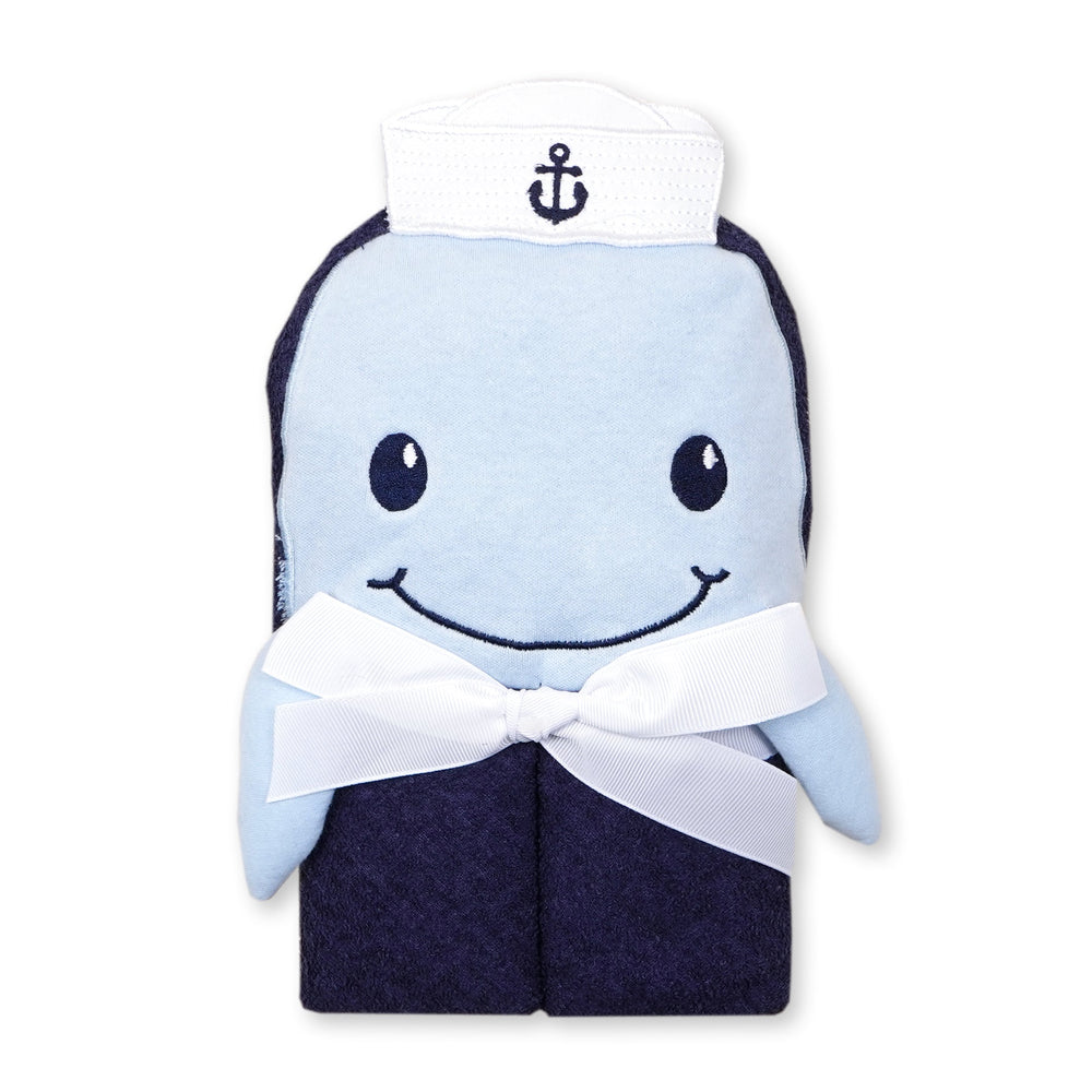 Character Hooded Bath Towel - Dolphin - Blue