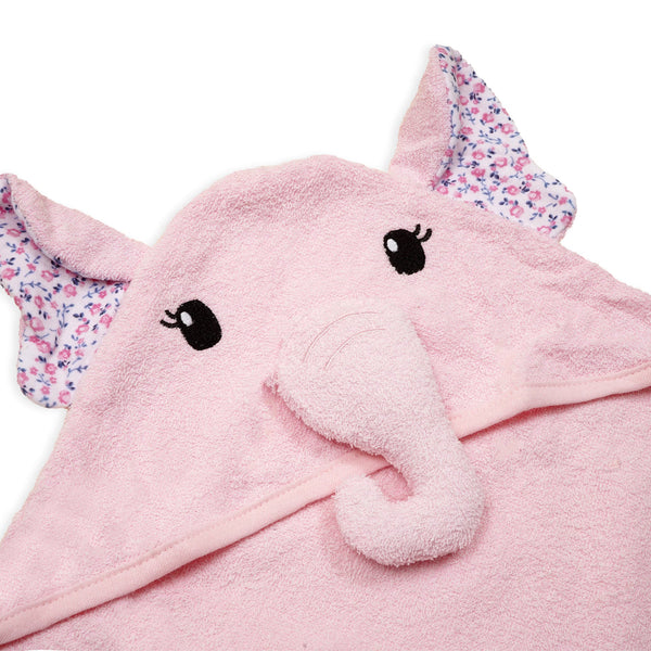 Character Hooded Bath Towel - Elephant - Pink