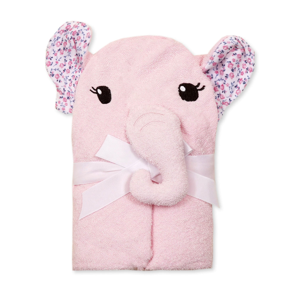 Character Hooded Bath Towel - Elephant - Pink