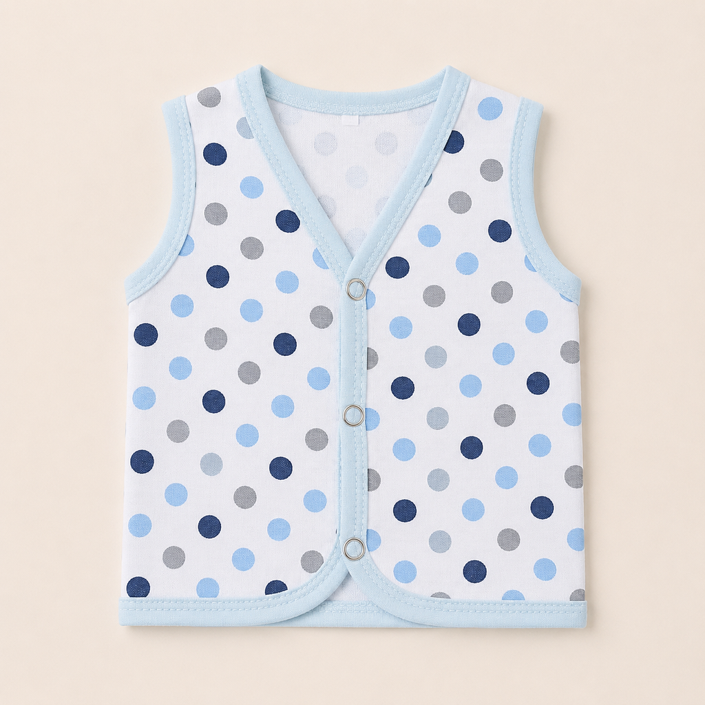 Baby Cotton Vest Sleeveless Front Open Snap Button Vest for Newborn & Infant Boys Girls