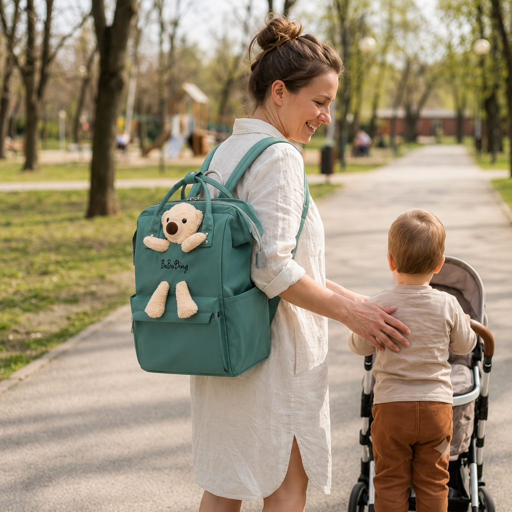 Baby Bag Pack Bear Green