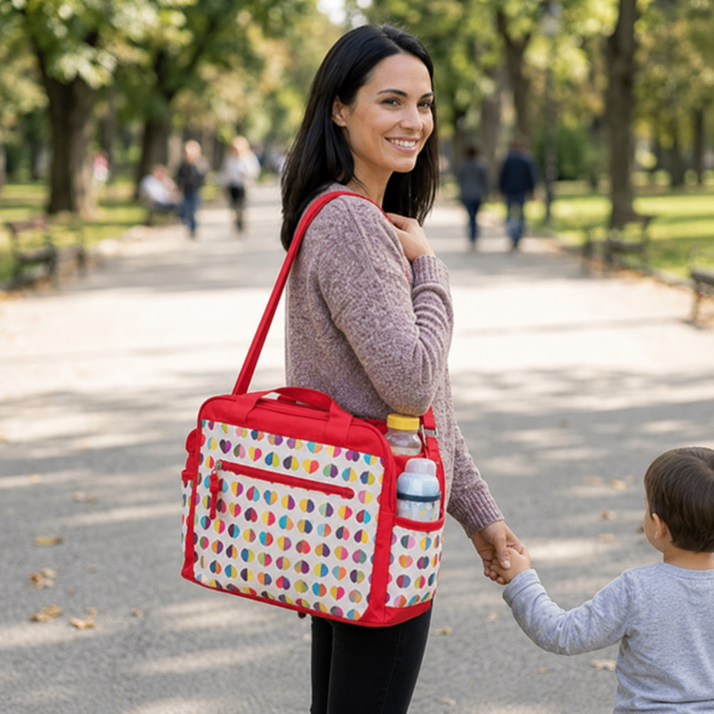 Baby Diaper Bag 3 Pcs Set Large Size Red