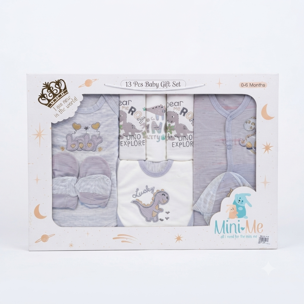 Mini-Me 13-Piece Dino Adventure Newborn Gift Set (0-6 Months)
