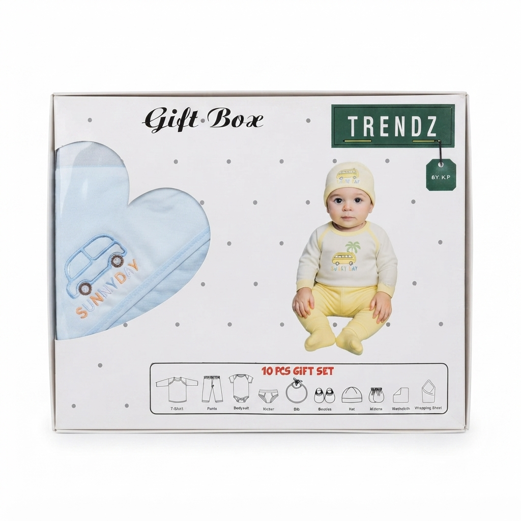 Trendz Premium 10-Piece Baby Gift Set – Sunny Day Collection