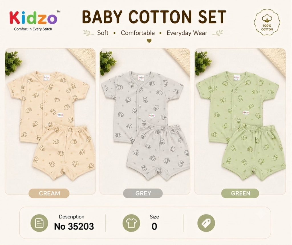 Infant Cotton Outfit Set | Comfortable Daily Wear for Babies