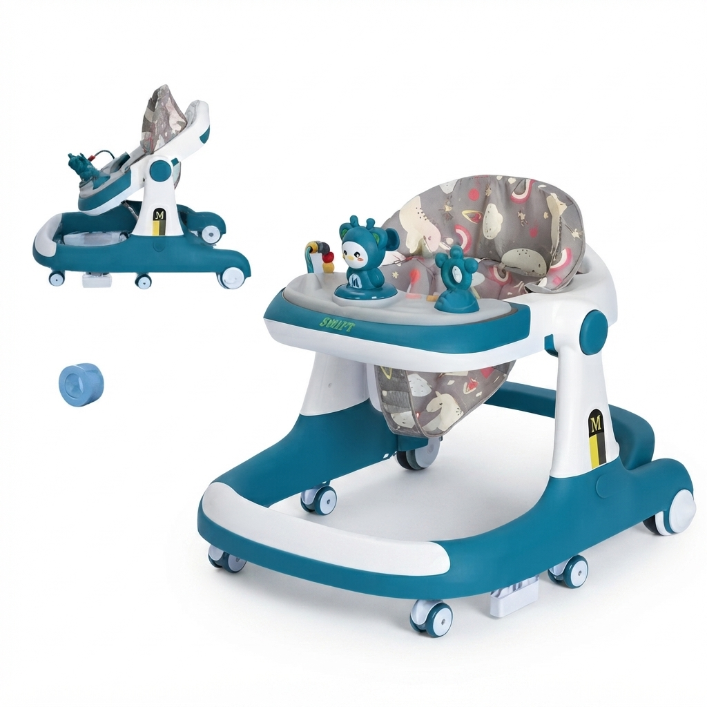 Minik Habibi: 2-in-1 Premium Activity Baby Walker blue colour