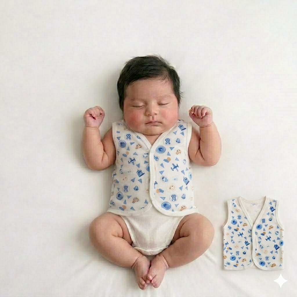 Soft Cotton Newborn Baby Sleeveless Vest – Breathable & Comfortable Summer Wear Pack of 3