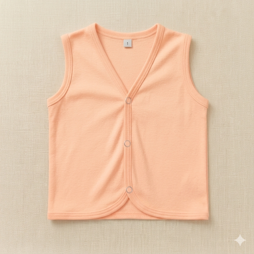 Baby Cotton Vest Sleeveless Front Open Snap Button Vest for Newborn & Infant Boys Girls