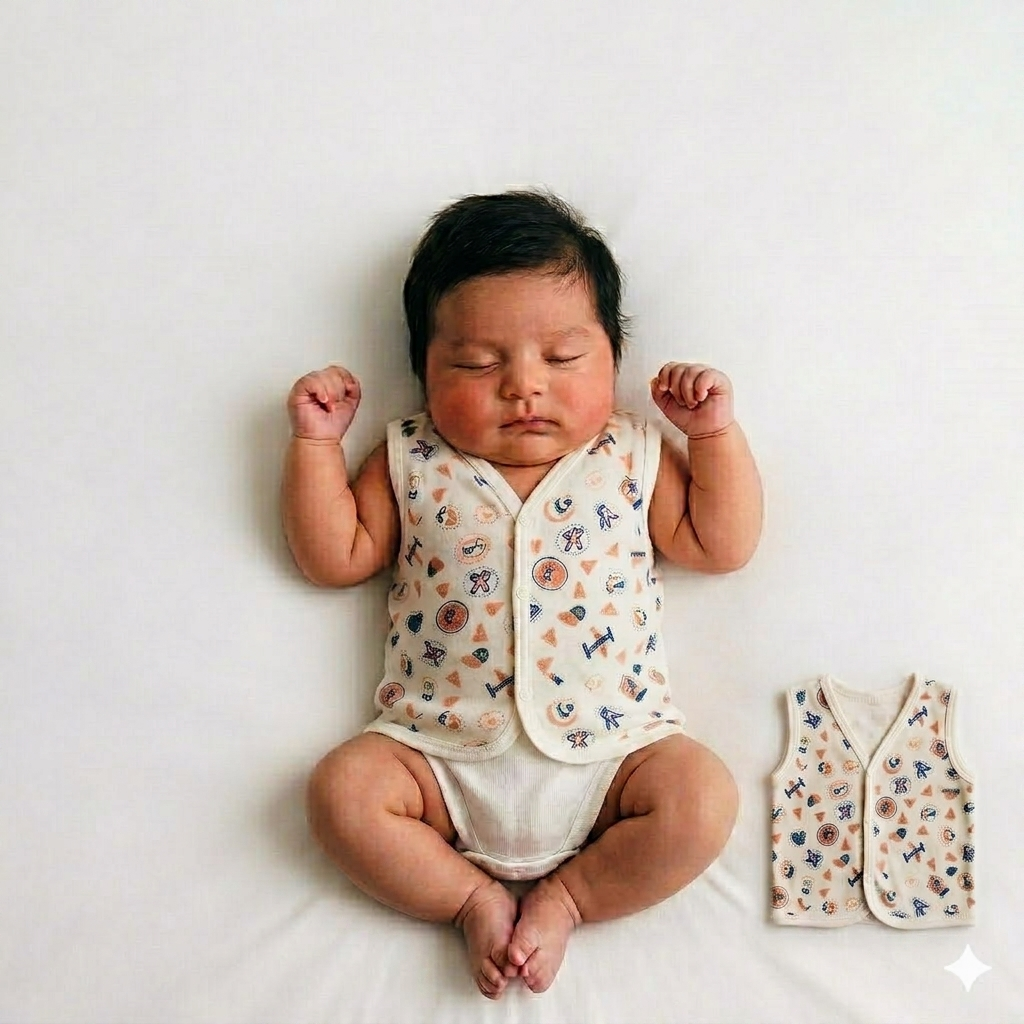 Soft Cotton Newborn Baby Sleeveless Vest – Breathable & Comfortable Summer Wear Pack of 3