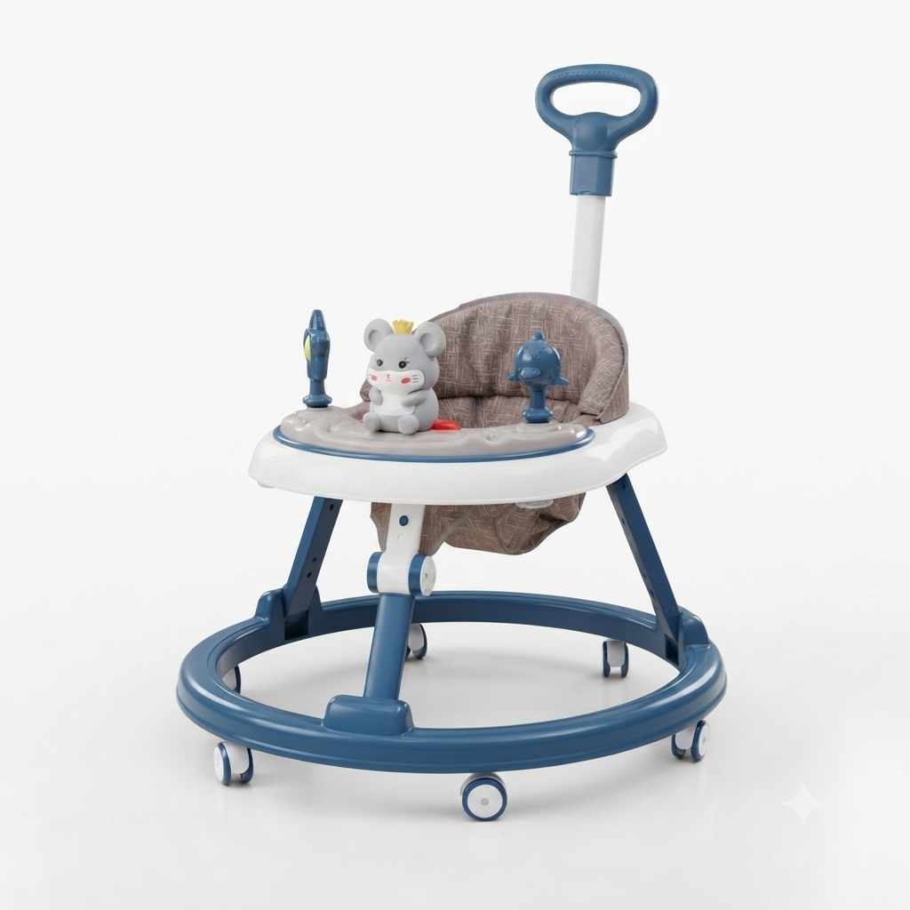 Premium Ergonomic Baby Walker with Multi-Height Adjustment & Removable Toy Tray