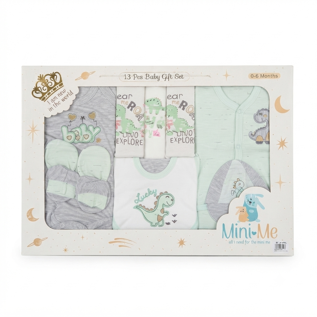 Mini-Me 13-Piece Dino Adventure Newborn Gift Set (0-6 Months)