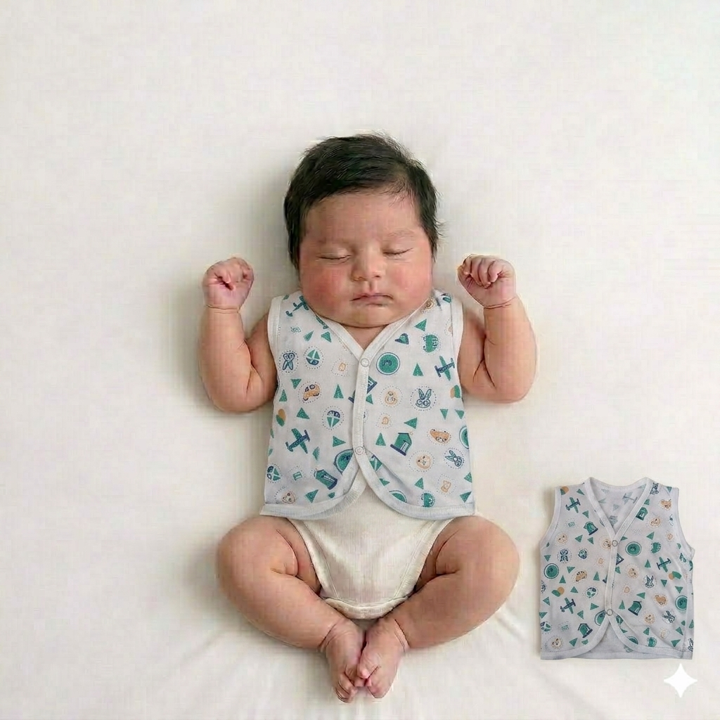Soft Cotton Newborn Baby Sleeveless Vest – Breathable & Comfortable Summer Wear Pack of 3