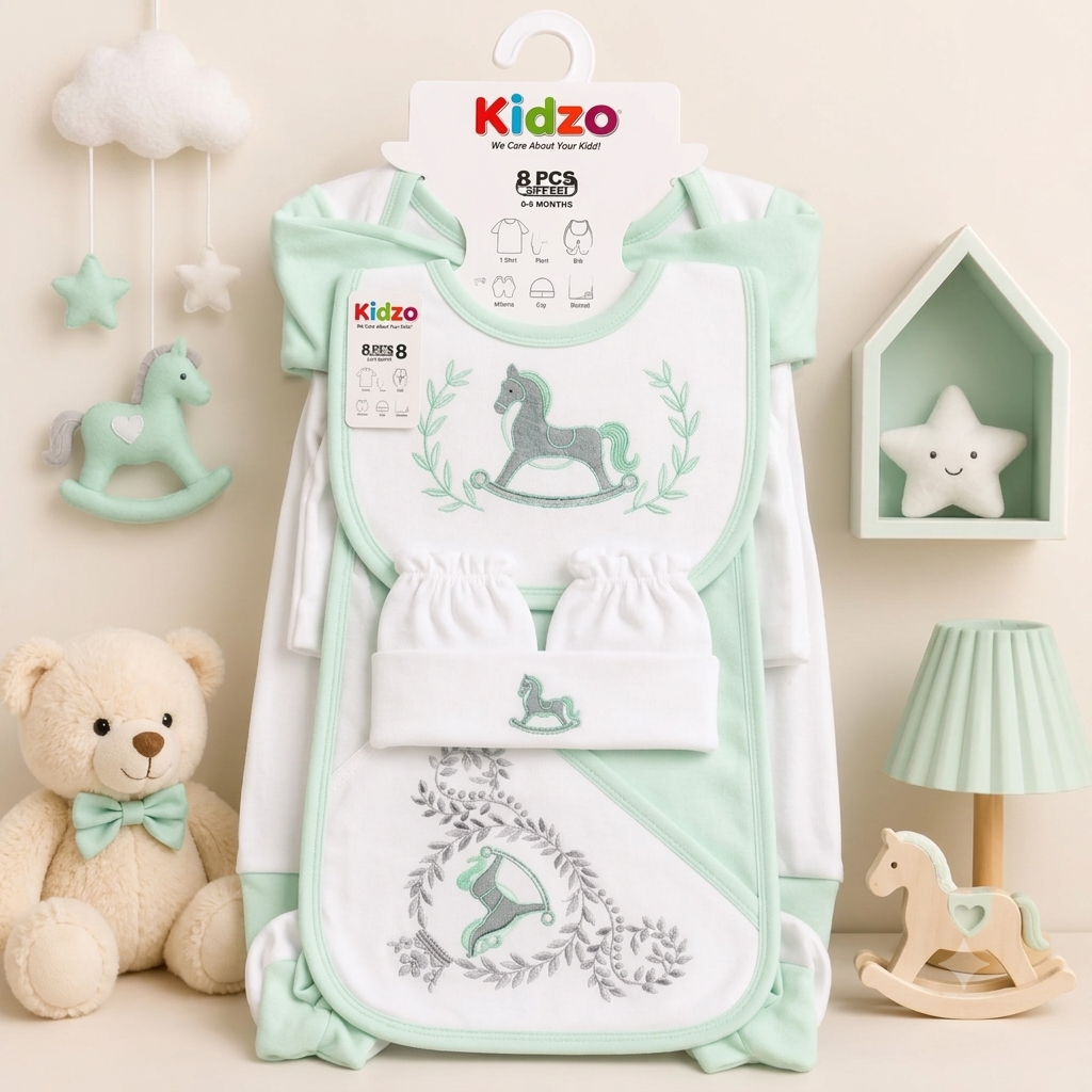 KIDZO 8 PCS STARTER SET SOFT COTTON STUFF