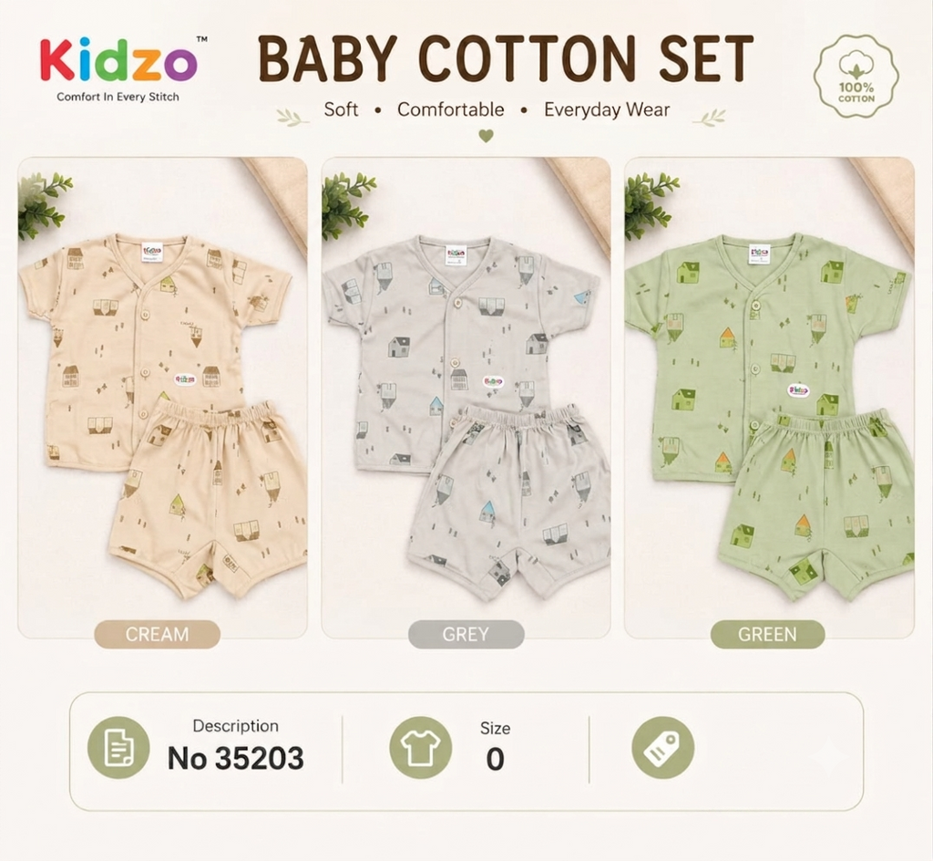 Baby Summer Wear Set | Soft Cotton T-Shirt with Matching Shorts