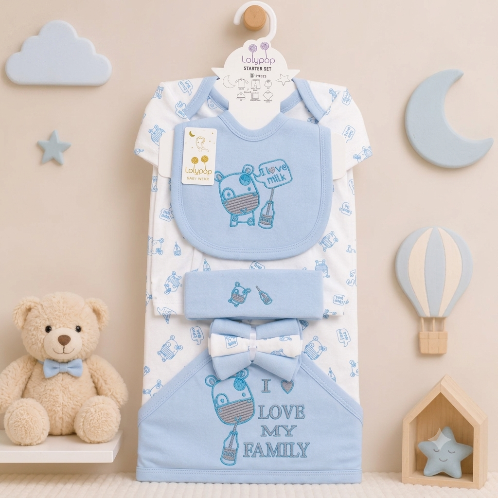 9-Piece Baby Gift Set - Premium Cotton Newborn Clothing Essentials