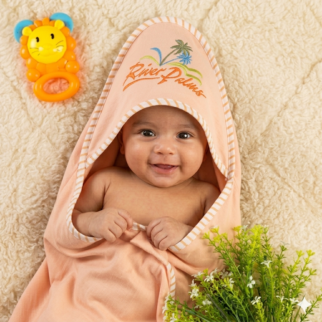 Baby Wrapping Sheet Blue Peach