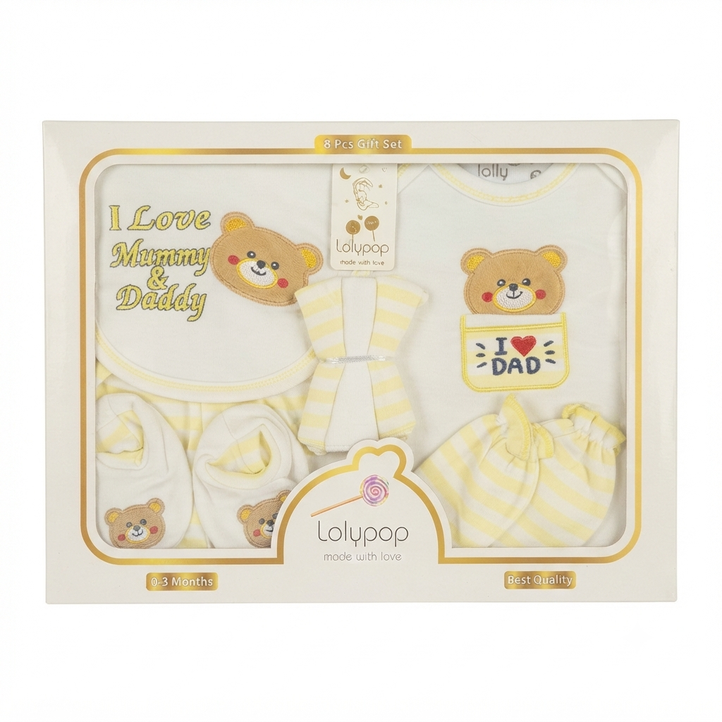 Lolypop 8 Pcs Newborn Gift Set (0-3 Months)