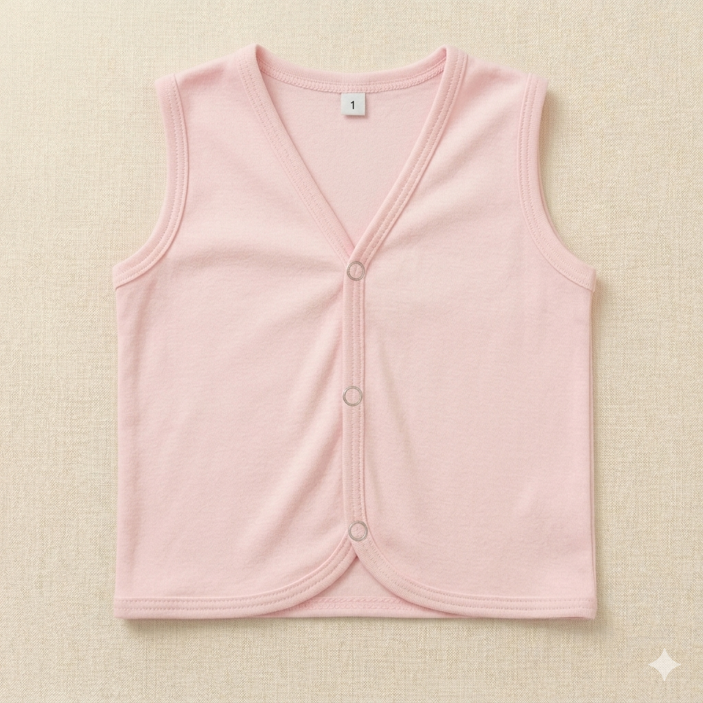 Baby Cotton Vest Sleeveless Front Open Snap Button Vest for Newborn & Infant Boys Girls
