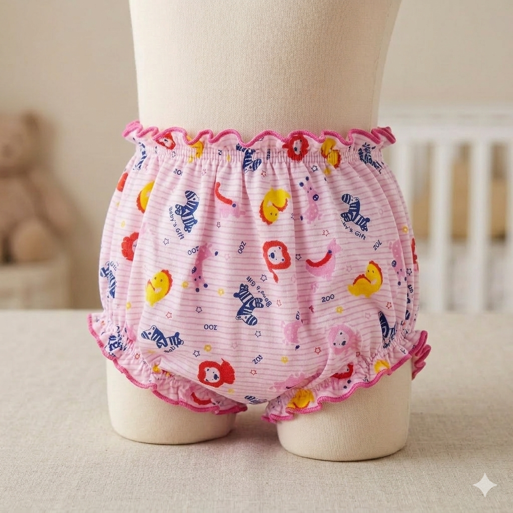 Baby Bloomers Cotton Training Panty – Soft Printed Baby Diaper Cover & Underwear for Infants Green