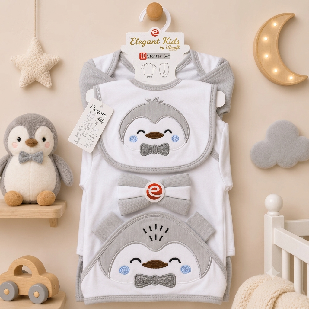 ELEGENT KIDS 10 PCS BABY STARTER SET SOFT COTTON STUFF