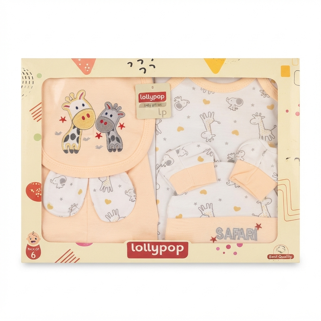 Lollypop Premium 6-Piece Baby Gift Set – Safari Theme