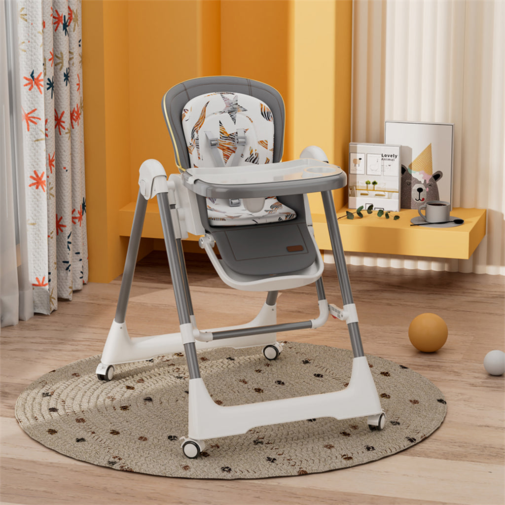 Kidilo 2-in-1 Baby High Chair With Swing  11-3 Grey