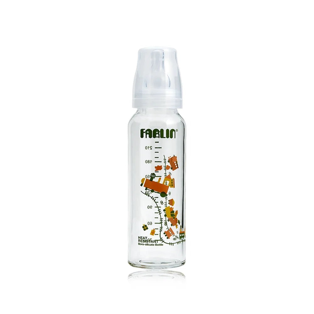 Farlin Glass Feeding Bottle 8Oz 240ml (Heat Resistant)