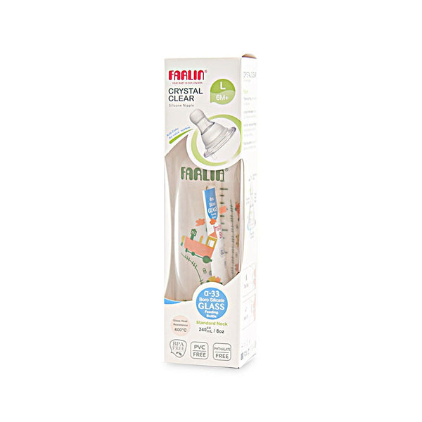 Farlin Glass Feeding Bottle 8Oz 240ml (Heat Resistant)