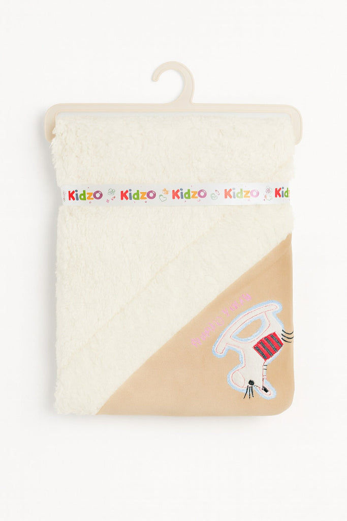 Kidzo Baby Hooded Blanket – Soft & Warm Cotton Sherpa Wrap (Multiple Colors)