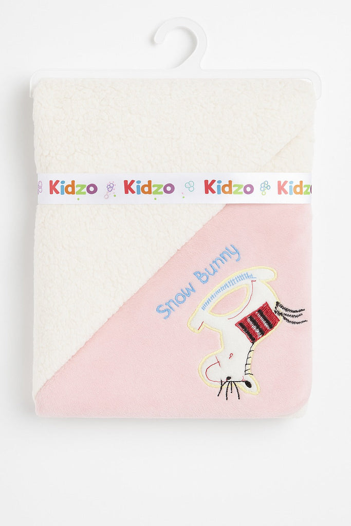 Kidzo Baby Hooded Blanket – Soft & Warm Cotton Sherpa Wrap (Multiple Colors)