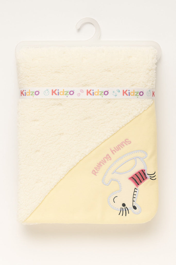 Kidzo Baby Hooded Blanket – Soft & Warm Cotton Sherpa Wrap (Multiple Colors)
