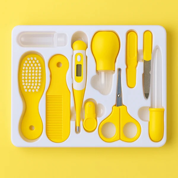 Premium 10-Piece Baby Grooming Kit – Safe & Gentle Care for Newborns & Infants (YELLOW)