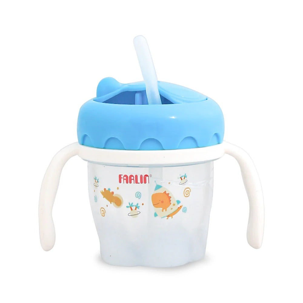 AET-010-C  DRINKING CUP STEP 3-STRAW 120ML-BLUE