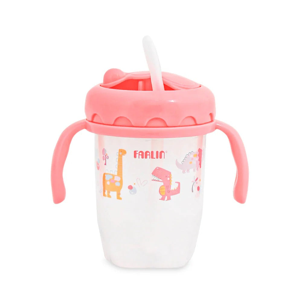 AET-012 DRINKING CUP STEP 3-STRAW 240ML-PINK