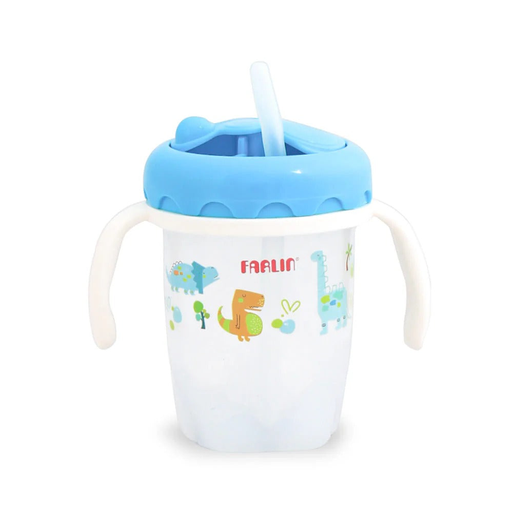 AET-012 DRINKING CUP STEP 3-STRAW 240ML-BLUE