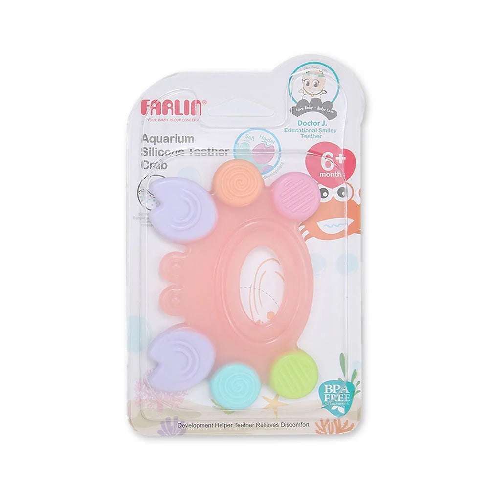 BB-20008 FARLIN SILICONE GUM SOOTHER - PEACH CRAB