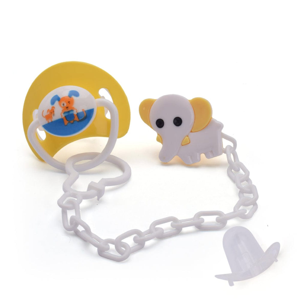 Baby Pacifier With Holder Elephant - Sunshine