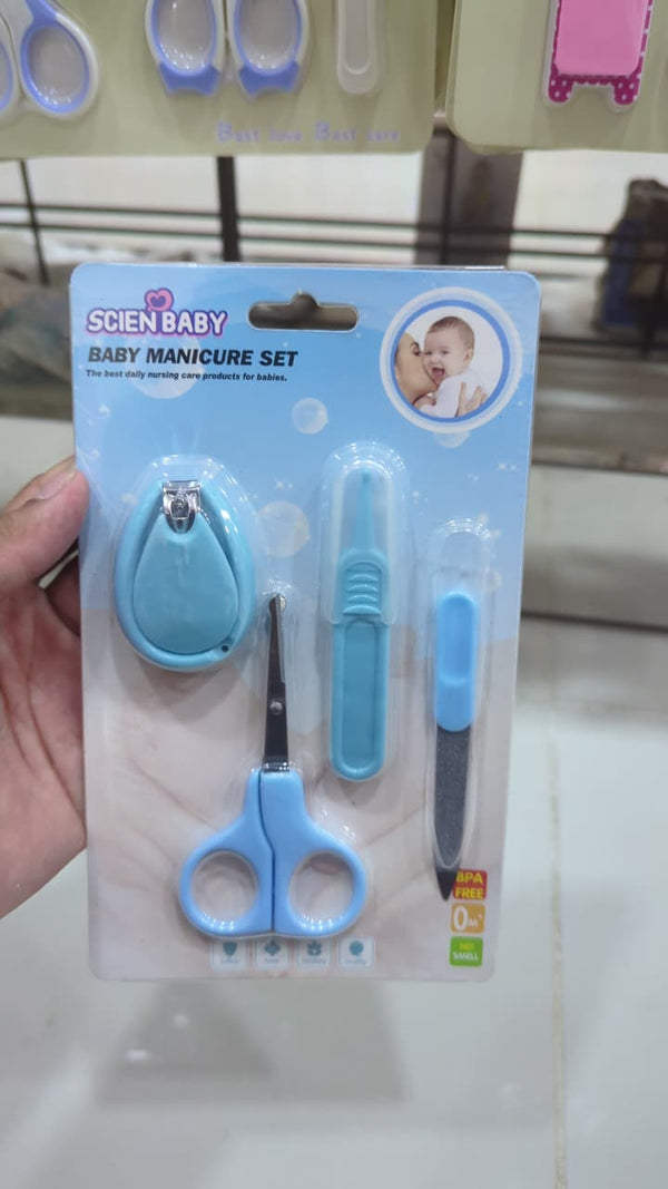 Scienbaby 4-in-1 Baby Manicure Set – Clippers, Scissors, Nail File & Tweezers (BPA-Free,)