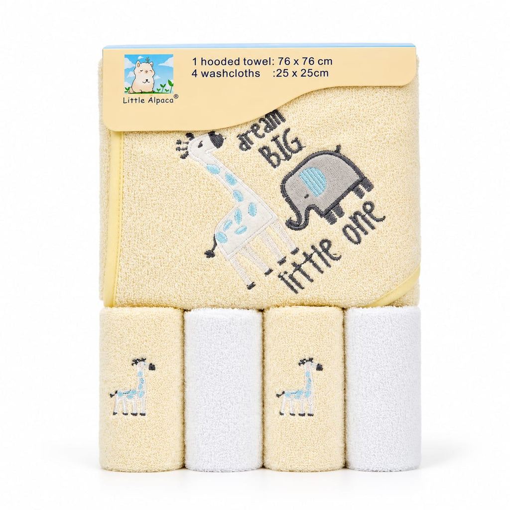 Premium Baby Hooded Bath Towel & Washcloth Set – Soft & Absorbent