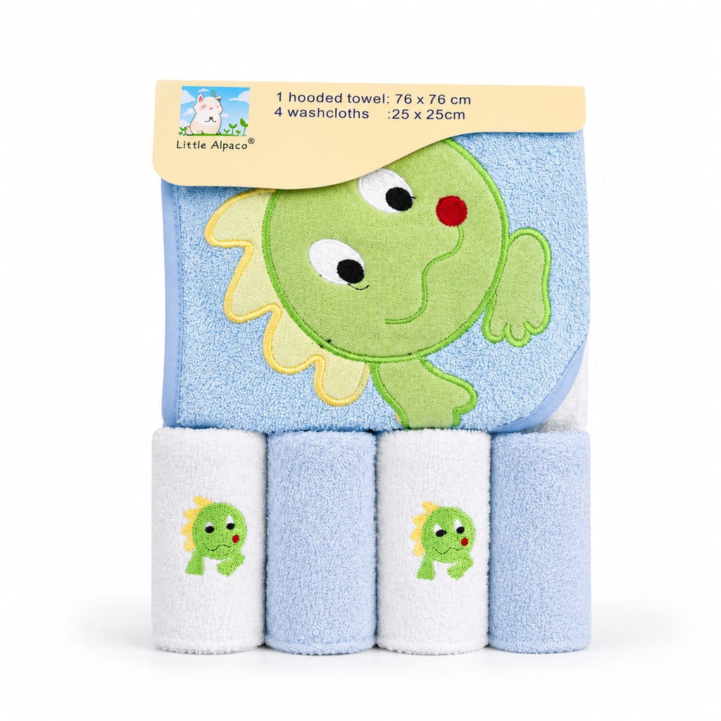 Premium Baby Hooded Bath Towel & Washcloth Set – Soft & Absorbent