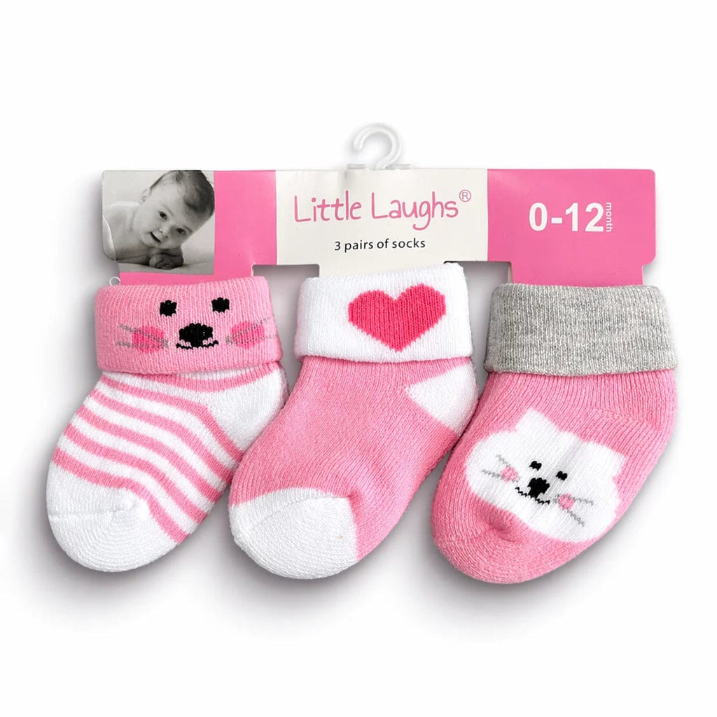 Premium Soft Baby Socks Set (3 Pairs) – Cute Newborn Booties