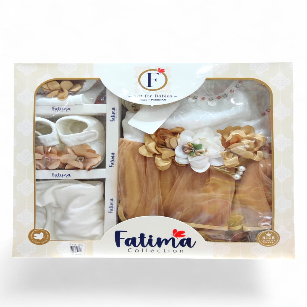 NEW BORN BABY GIRL FROCK STYLE GIFT SET
