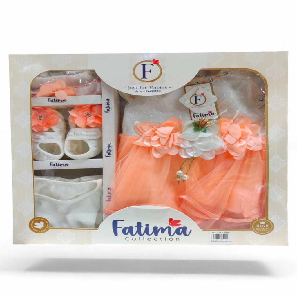 NEW BORN BABY GIRL FROCK STYLE GIFT SET