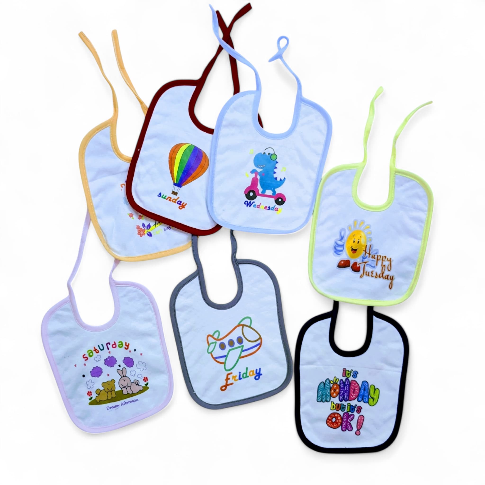Pack of  7 Baby Bib Set  Large  Size