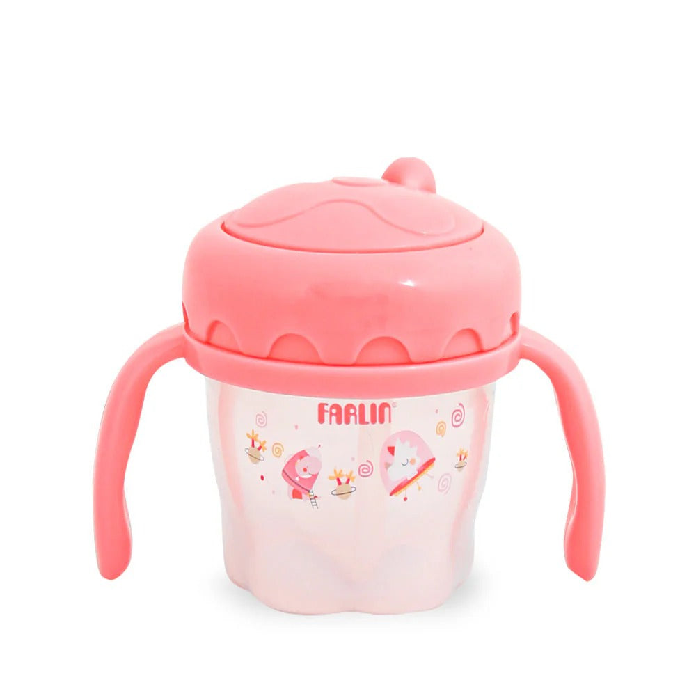 AET-010-C DRINKING CUP STEP 3-STRAW 120ML-PINK