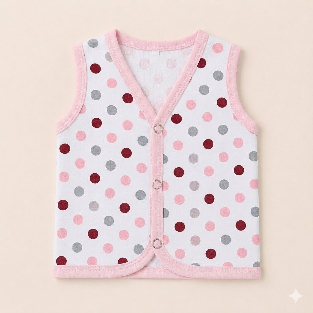 Baby Cotton Vest Sleeveless Front Open Snap Button Vest for Newborn & Infant Boys Girls