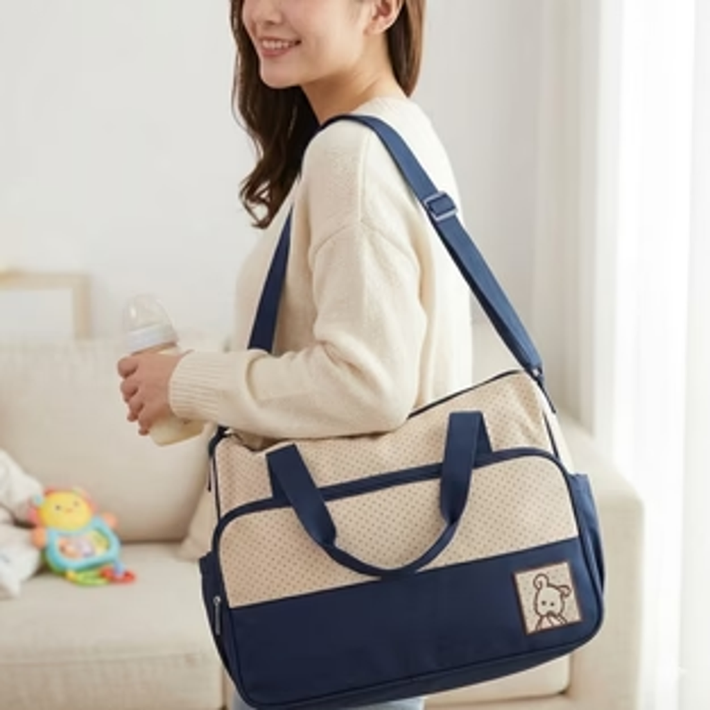 5-in-1 Set Multi Function Baby Diaper Nappy Bag Mummy Babies Bags Changing Set Handbag