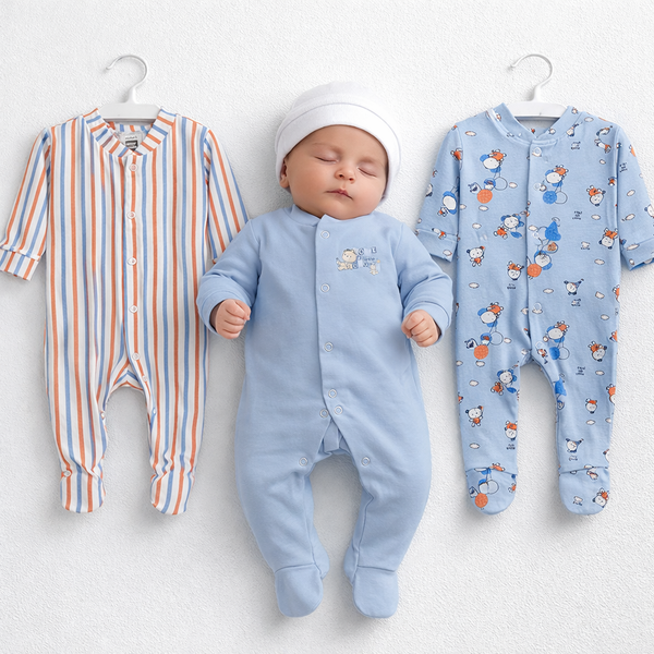 Pack of 3 Imported Carters Newborn Baby Rompers  | Soft Cotton