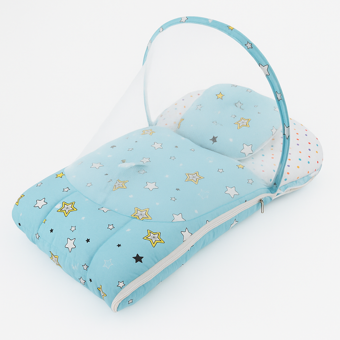 Baby Carry Nest With Mosquito Attached Sky Blue